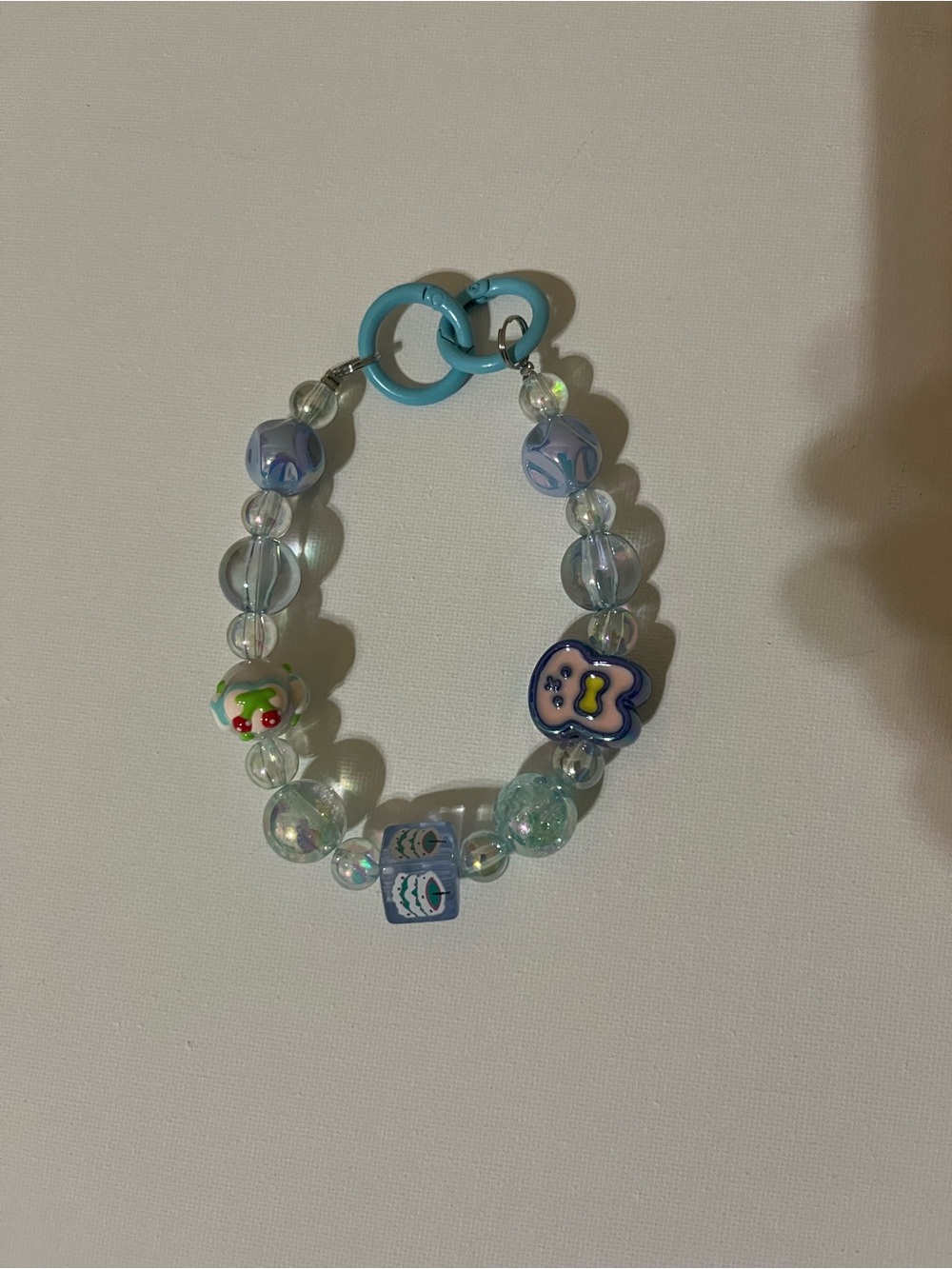 Blue Beaded Phone/Keychain Charm